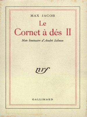 cover image of Le Cornet à dés (Tome 2). Note liminaire d'André Salmon